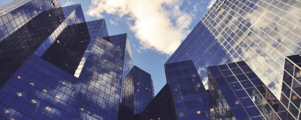 low angle photo of curtain wall building